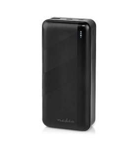 Acumulator extern powerbank Nedis, 30000mAh, 1x USB-A, 1x USB-C, PD 65W, negru