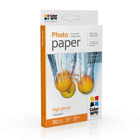 Hartie foto ColorWay, lucios, alb, 10x15cm, 50 coli, 180g/mp, Seria High Glossy