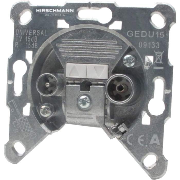 Wall-socket-1x-CATV-1x-Satellite-metal-frameless-GEDU-15NL-Hirschmann-1