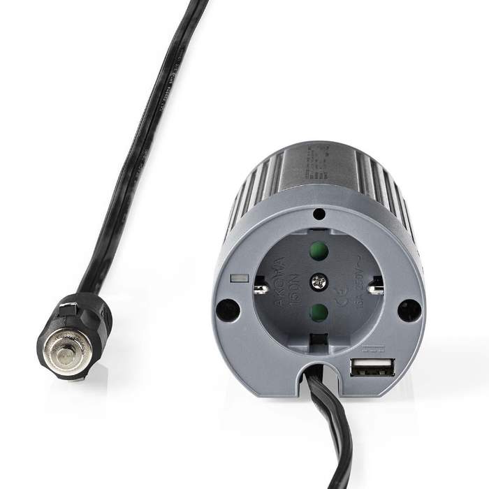 Modified-sine-wave-voltage-inverter-Nedis-12V-DC--230V-AC-100W-1x-Schuko-1x-USB-1