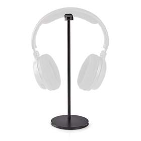 Stand pentru casti Nedis, 98 x 276 mm, design aluminiu, negru