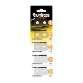 Baterie buton alcalina Uniross AG1, LR621, LR60, 10 buc/blister