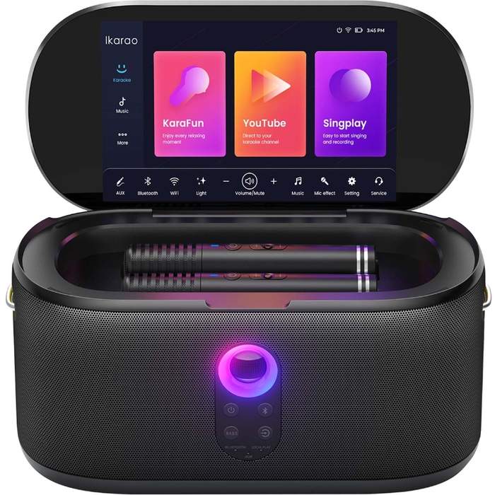 Ikarao-Shell-S1-Portable-Bluetooth-Speaker-300W-10.1"-touch-screen-Wi-Fi-Android-2-wireless-karaoke-microphones-1