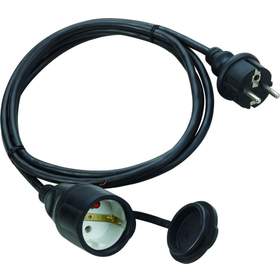Cablu prelungitor 10m 3x1.5mm, priza cu capac, negru, IP44, Technik