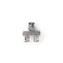 BNC-Adapter-|-BNC-Male-|-2x-BNC-Female-|-Nickel-Plated-|-50-Ohm-|-Splitter-|-Metal-|-Silver-|-10-pcs-|-Polybag-1