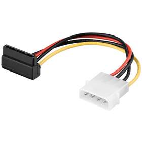 Cablu adaptor 4 pini 5,25 tata - SATA 90°, 0.13m, Goobay