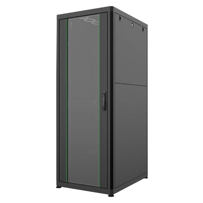 19"-Rack-Cabinet-32U-600x1573x600mm-Black-Assembled-Static-Load-1000kg-Aluminum/Glass-Door-Mirsan-MR.HD.GTN32U66.01-1