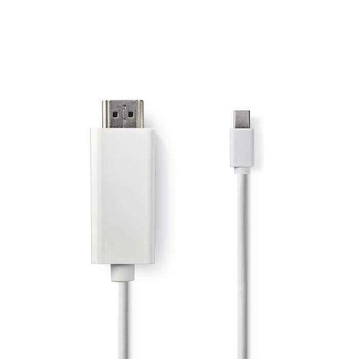 Mini-DisplayPort-1.2-male-cable--HDMI-male-4K-30Hz-2m-white-Nedis-1