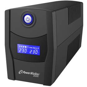 UPS line interactiv 800VA/480W, afisaj LCD, iesire 2xSchuko, baterie 12V/7.2Ah Powerwalker
