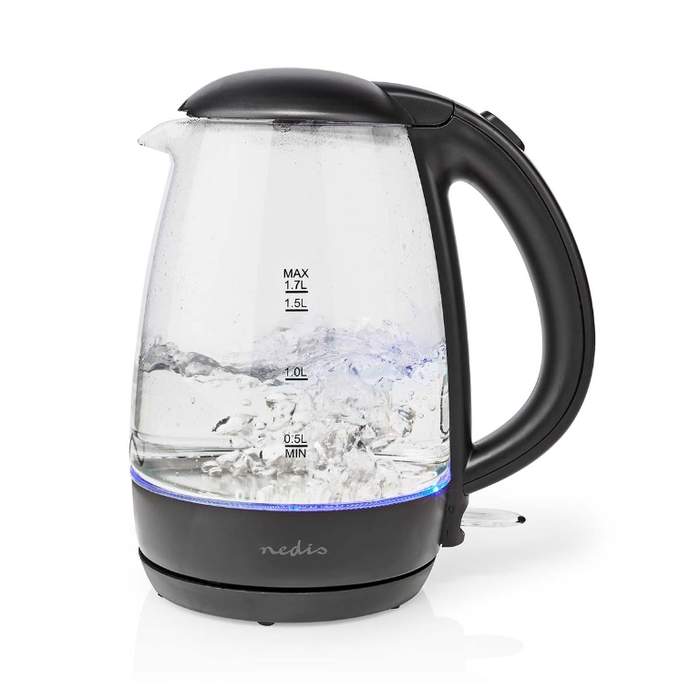 Nedis-Water-Kettle-1.7L-Glass-Pot-Rotating-Base-Blue-LED-2200W-1