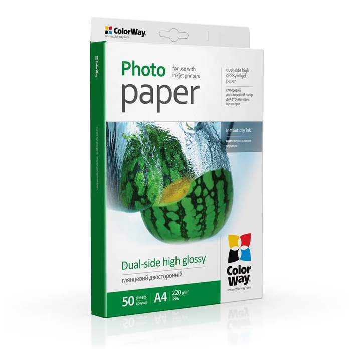 PHP-DS-PGD220050A4-CWY_1_Hartie_foto_ColorWay__lucios__dual_side__alb__A4__50_coli__220g_mp__Seria_Dual-side__PGD220050A4