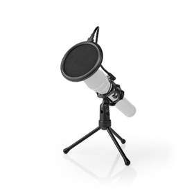 Trepied de masa pentru microfon Nedis, filtru pop, negru