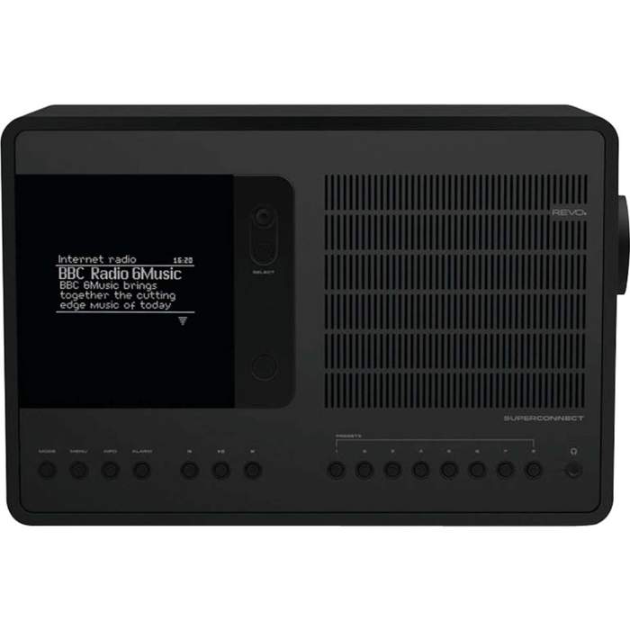 DAB+-Internet-Radio-FM-Bluetooth-OLED-Screen-Alarm-&-Clock-Revo-Super-Connect-Black-1