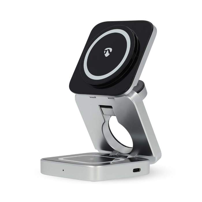 Nedis-3in1-Wireless-Charger-15W-USB-C-1m-Foldable-Black/Silver-1