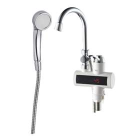 Robinet electric instant cu dus Well Sprinkle, putere 3300W, montare pe chiuveta, incalizre apa calda 30-60℃