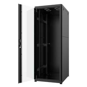 Dulap rack 19" 32U 600x1573x800mm negru asamblat, incarcare statica 1000kg, usa aluminiu/sticla, Mirsan MR.HD.GTN32U68.01