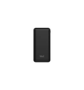Acumulator extern powerbank Well Hercules 20000mAh 2.1A negru