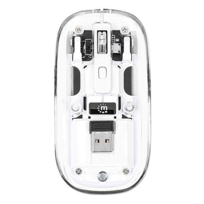 Manhattan-190275-Rechargeable-Wireless-Mouse-1600dpi-Silent-Click-USB-C-Transparent-/-White-1
