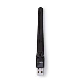 Adaptor Wireless Nedis, AC600, Dual Band, antena externa, negru