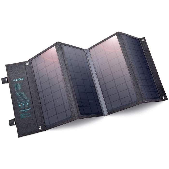 Choetech-SC006-Foldable-Solar-Charger-36W-1x-USB-A-1x-USB-C-Gray-1