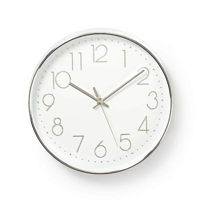 White/Silver-Wall-Clock-30-cm-Nedis-1