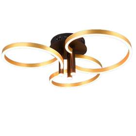 Plafoniera TRIO CARUSO, 1x SMD, 43W, 4980lm, 2300+3000+4000K, negru, auriu, 648110680