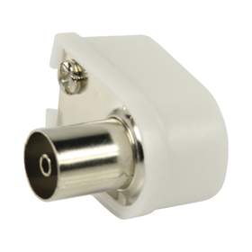 Conector coaxial alb mama cotit