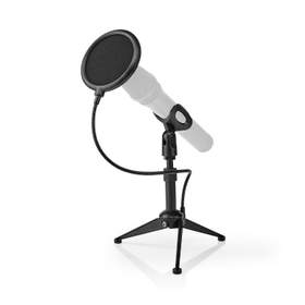 Trepied de masa pentru microfon Nedis, filtru pop, 2 suporturi incluse, negru