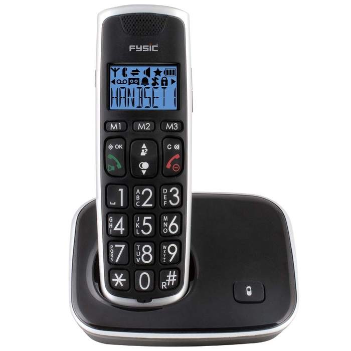 Fysic-DECT-Cordless-Phone-Large-Keys-Black-1