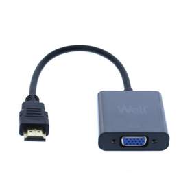 Adaptor HDMI tata la VGA mama, 0.2m, negru, Well