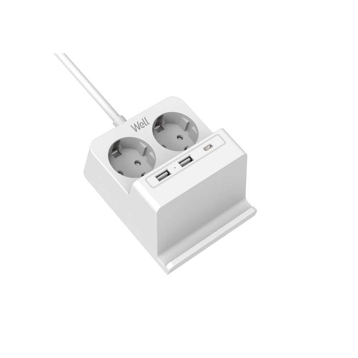 Well-extension-cord-2-sockets-2x-USB-A-1x-USB-C-wireless-charger-3x1.5mmp-cable-2m-1