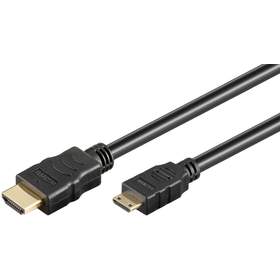 Cablu HDMI cu ethernet tata - mini HDMI tata, 4K60Hz, 2m, Goobay