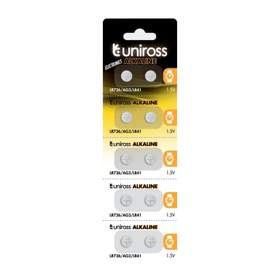 Baterie buton alcalina Uniross AG3, LR736, LR41, 10 buc/blister