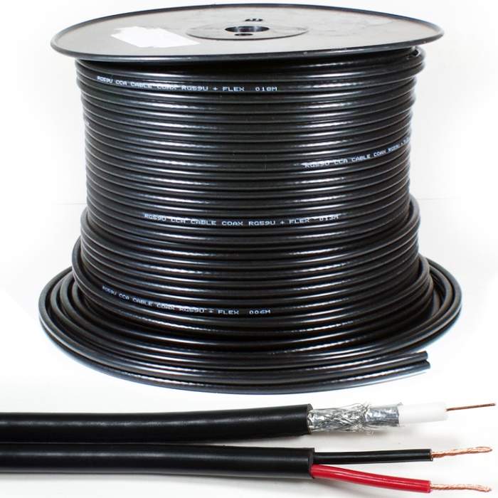 75R-1x0.81mm-Copper-+128x0.12mm-CCA/6mm-PVC-Black-Well-Powered-Coaxial-Cable-1