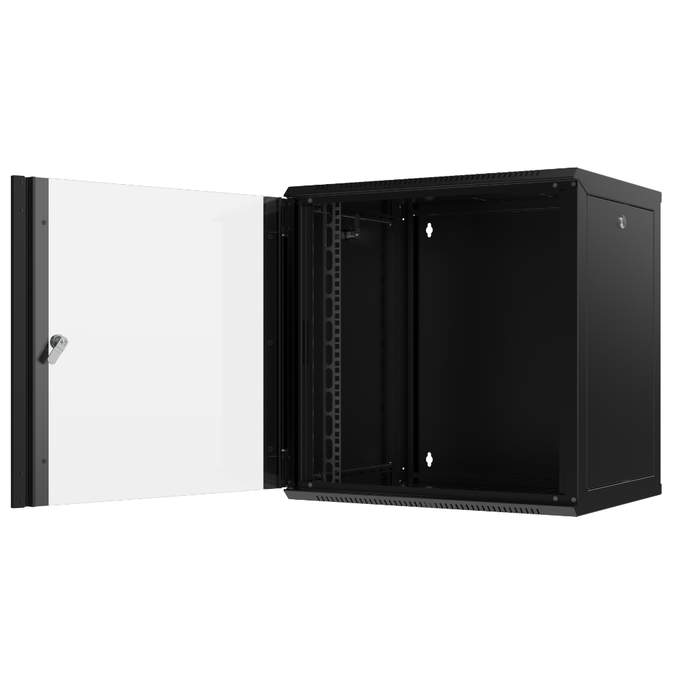 19"-Wall-Mount-Rack-Cabinet-12U-565x576x450mm-Black-Assembled-Glass-Door-Detachable-Side-Panel-Mirsan-MR.WTC12U45MN.01-KYK-1