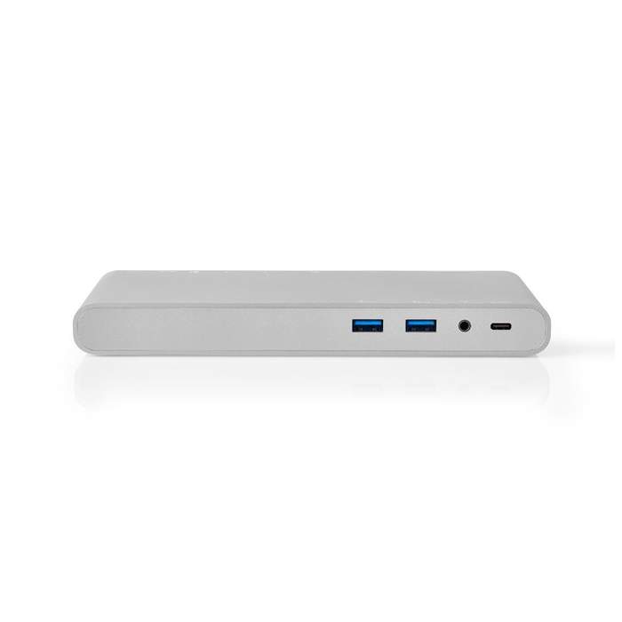 Male-USB-C-docking-station--4x-USB-A-3.0-HDMI-VGA-DisplayPort-RJ45-USB-C-0.2m-aluminum-Nedis-1