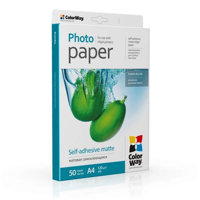 PHP-SA-PMS1208050A4-CWY_1_Hartie_foto_ColorWay__lucios__autoadeziv__alb__A4__50_coli__120g_mp__Seria_Self-adhesive
