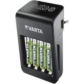 Incarcator Varta 57687, AA/AAA 9V NiMH, port USB, 4 acumulatori AA 2100 mAh
