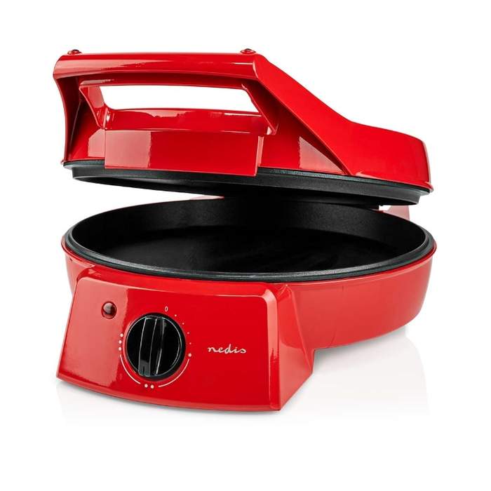 Electric-Pizza-and-Grill-Baking-Machine-Nedis-1800W-diameter-30cm-thermostat-red-1