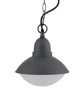Felinar exterior suspendat Well Corso E27 60W IP44 gri inchis