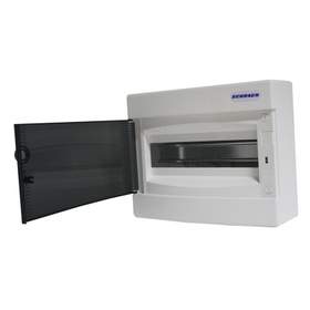 Tablou electric Schrack TOPO BK080100--, 8 module, aparent, IP40, 215x236x102 mm, plastic, alb