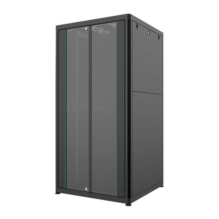 19"-Rack-Cabinet-32U-800x1573x800mm-Black-Assembled-Static-Load-1000kg-Aluminum/Glass-Door-Mirsan-MR.HD.GTN32U88.01-1