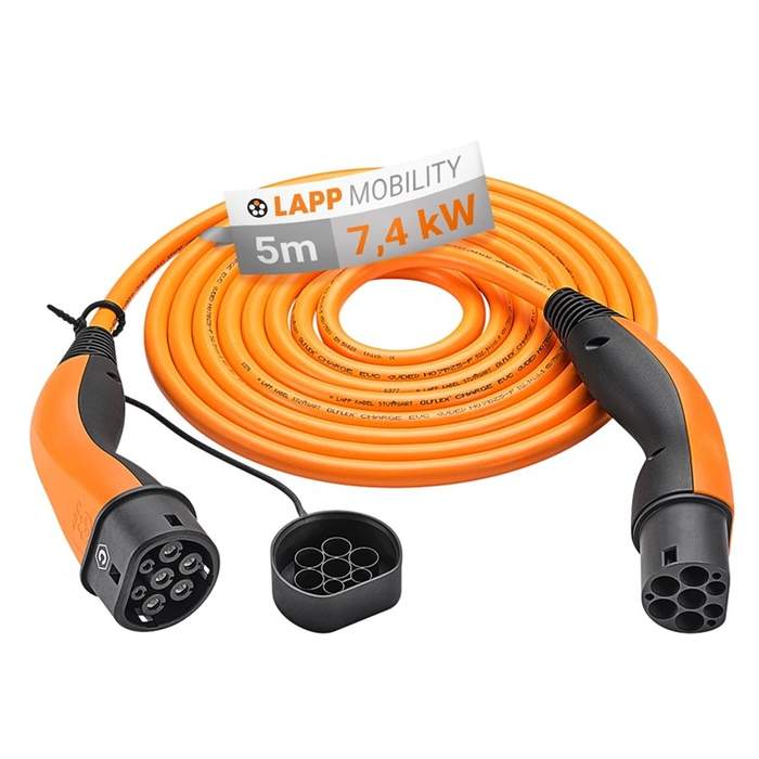 LAPP-5555935014-Helix-electric-car-charging-cable-Type-2-32A-7.4kW-5m-orange-1