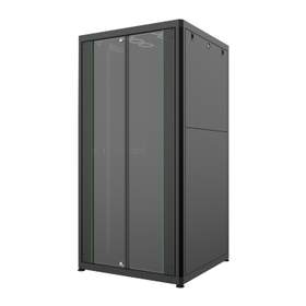 Dulap rack 19" 32U 800x1573x800mm negru asamblat, incarcare statica 1000kg, usa aluminiu/sticla, Mirsan MR.HD.GTN32U88.01