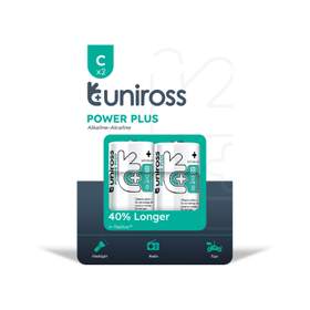 Baterie alcalina Uniross Power Plus R14 (C), 2 buc/blister
