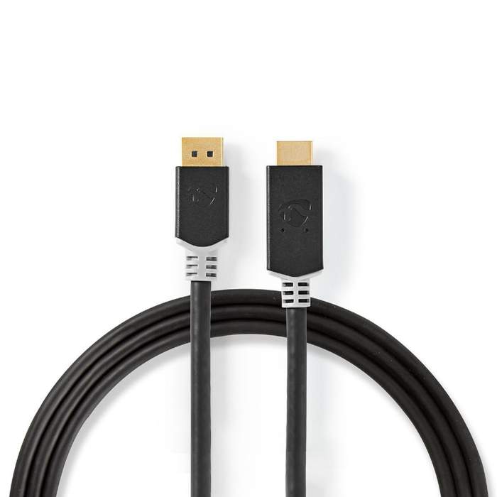 DisplayPort-Cable-|-DisplayPort-Male-|-HDMI™-Connector-|-8K@60Hz-|-Gold-Plated-|-2.00-m-|-Round-|-PVC-|-Anthracite-|-Window-Box-1