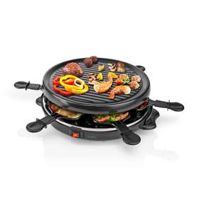 Grill electric Gourmet/Raclette, diametru: 30, spatula, 6 persoane, 800W, Nedis