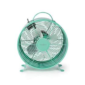 Ventilator de birou retro Nedis, diametru 25 cm, 2-viteze, turcoaz