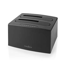 Hard Disk Docking Station Nedis, compatibil 2.5/3.5 inch SATA HDD/SSD, 2 sloturi, USB 3.2, alimentator