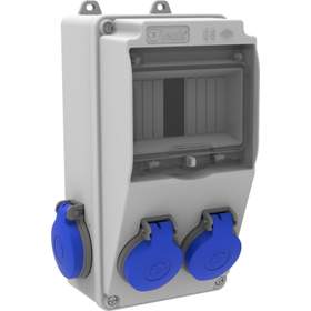 Tablou electric Bemis BH1-2202-2020, aparent, IP44, 124x232x115 mm, ABS, gri, 4 prize 1/16A 220V